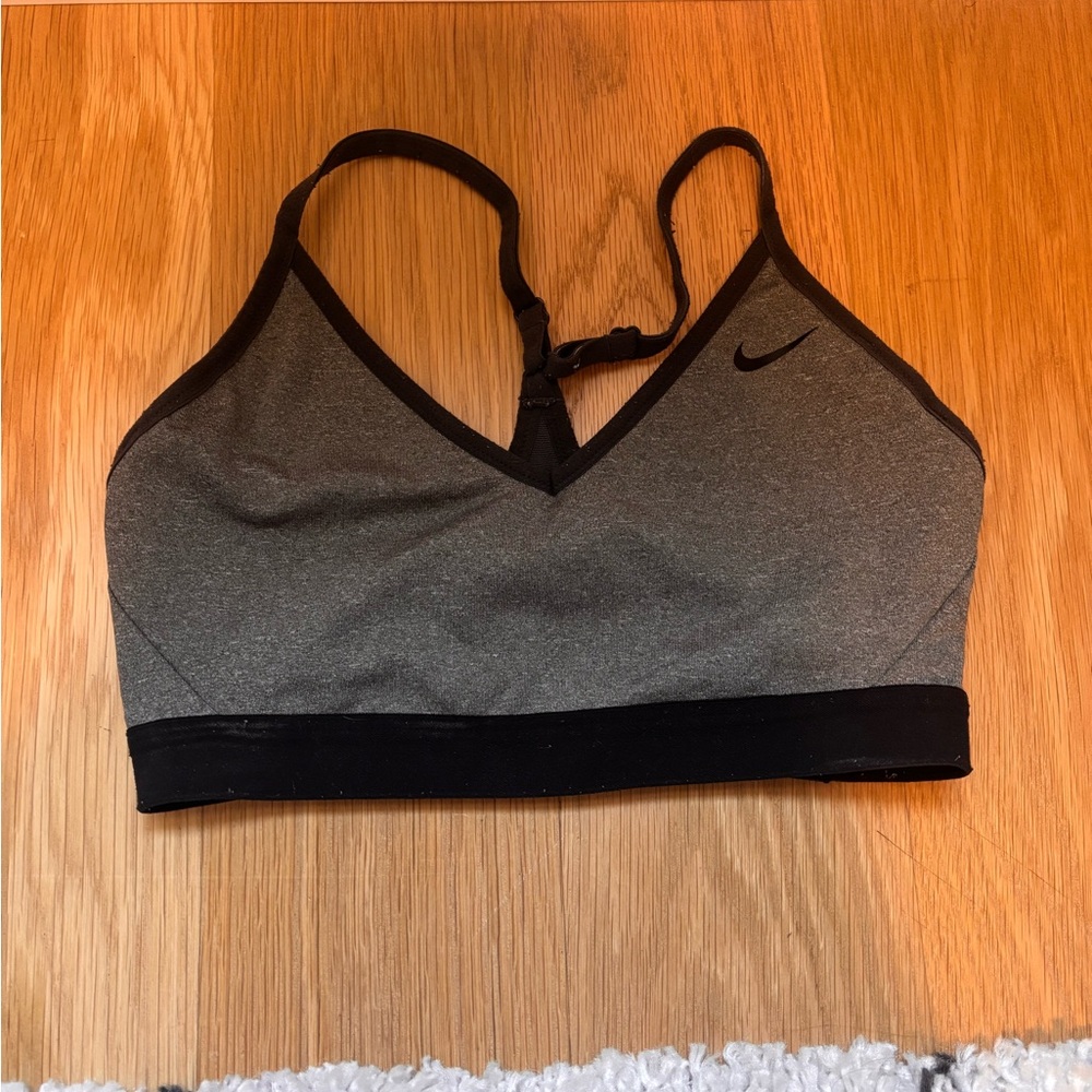 Nike Women's Black and Gray Sports Bra